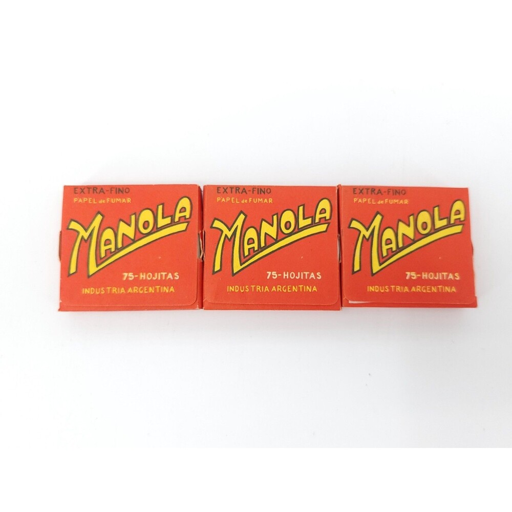 Vintage Manola Rolling Papers Lot of 3 Papel De Fumar Argentina Collectible NOS